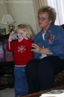 Karly wanted to take a picture with Grandma's digital camera.